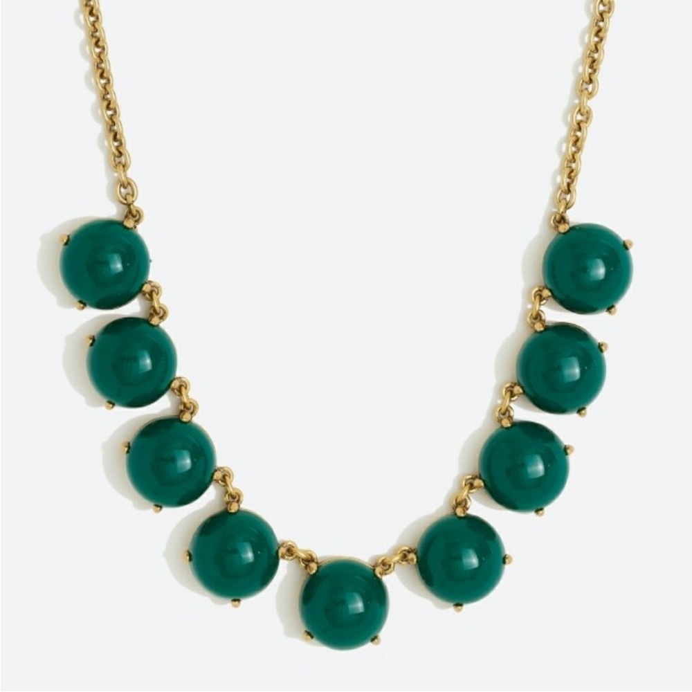 NWT J. Crew Gold and Green Bubble Necklace